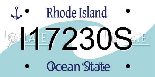 I17230S Rhode Island License Plate