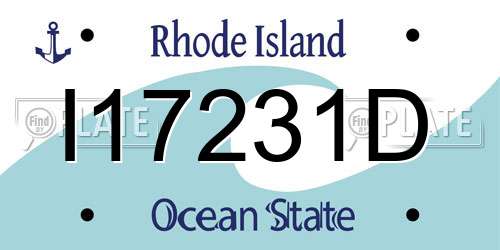 I17231D Rhode Island License Plate