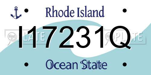I17231Q Rhode Island License Plate