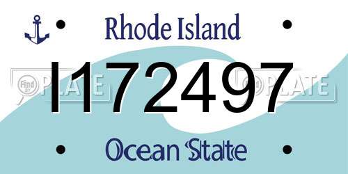 I172497 Rhode Island License Plate