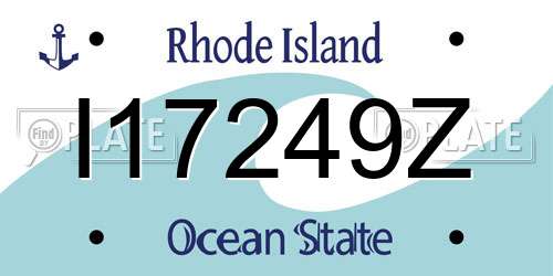 I17249Z Rhode Island License Plate