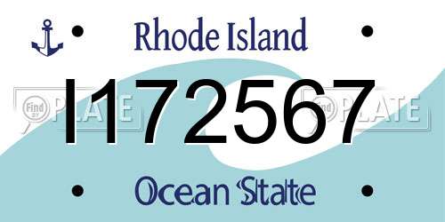 I172567 Rhode Island License Plate