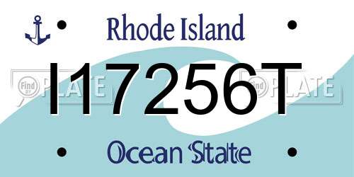 I17256T Rhode Island License Plate