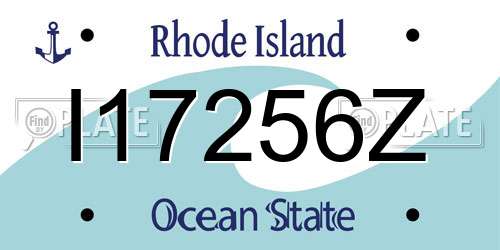 I17256Z Rhode Island License Plate