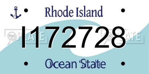 I172728 Rhode Island License Plate