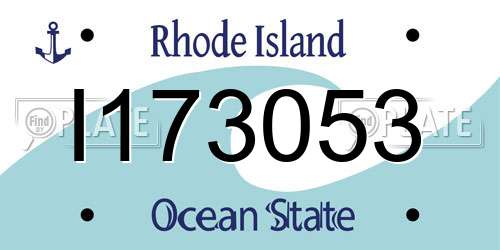 I173053 Rhode Island License Plate
