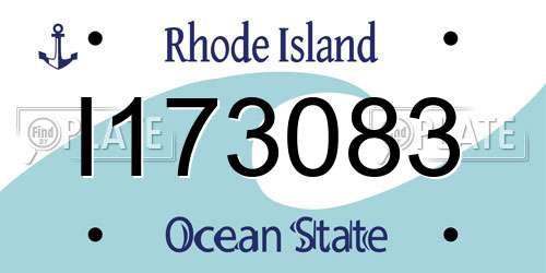 I173083 Rhode Island License Plate