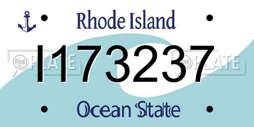 I173237 Rhode Island License Plate