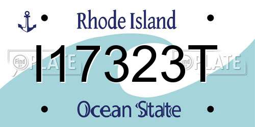 I17323T Rhode Island License Plate