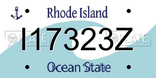 I17323Z Rhode Island License Plate