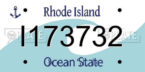 I173732 Rhode Island License Plate