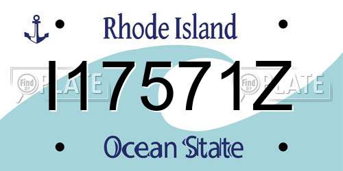 I17571Z Rhode Island License Plate