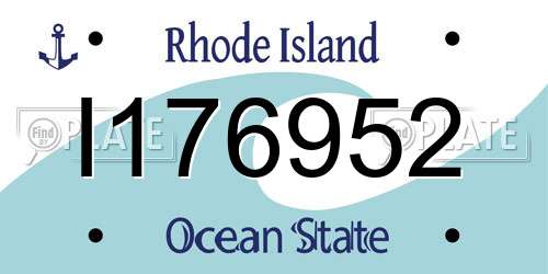 I176952 Rhode Island License Plate