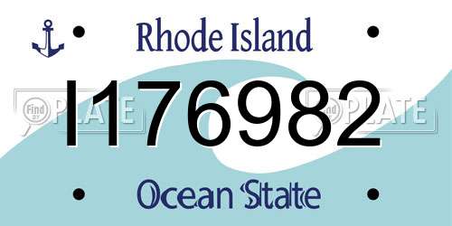 I176982 Rhode Island License Plate