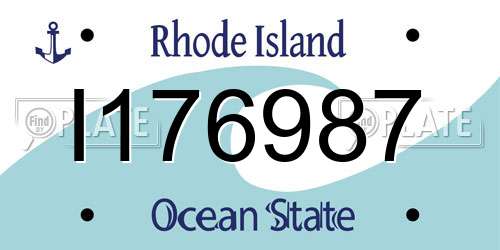 I176987 Rhode Island License Plate