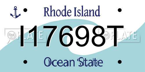 I17698T Rhode Island License Plate