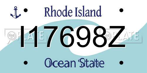 I17698Z Rhode Island License Plate
