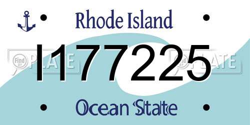 I177225 Rhode Island License Plate