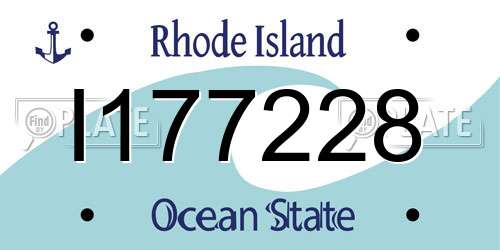 I177228 Rhode Island License Plate