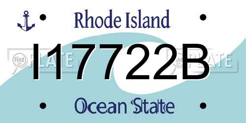 I17722B Rhode Island License Plate