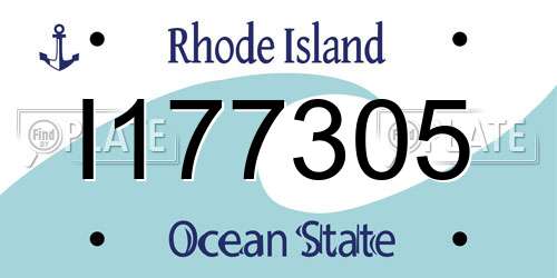 I177305 Rhode Island License Plate