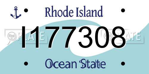 I177308 Rhode Island License Plate