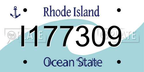 I177309 Rhode Island License Plate