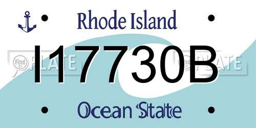 I17730B Rhode Island License Plate