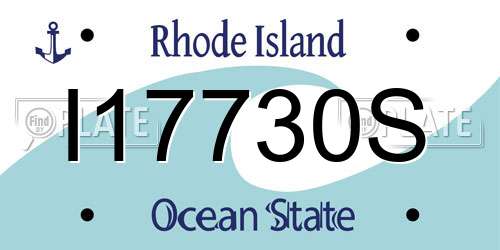 I17730S Rhode Island License Plate