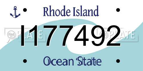 I177492 Rhode Island License Plate