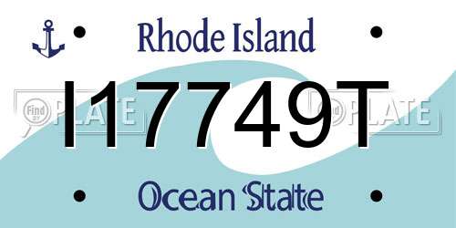 I17749T Rhode Island License Plate