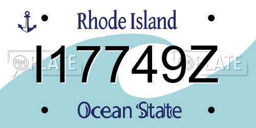 I17749Z Rhode Island License Plate