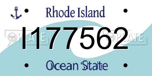I177562 Rhode Island License Plate