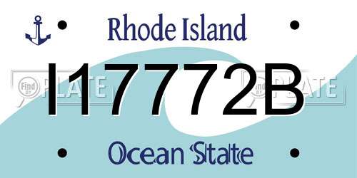 I17772B Rhode Island License Plate