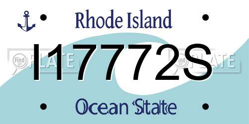 I17772S Rhode Island License Plate