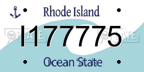 I177775 Rhode Island License Plate