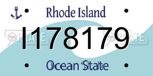 I178179 Rhode Island License Plate