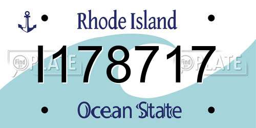 I178717 Rhode Island License Plate