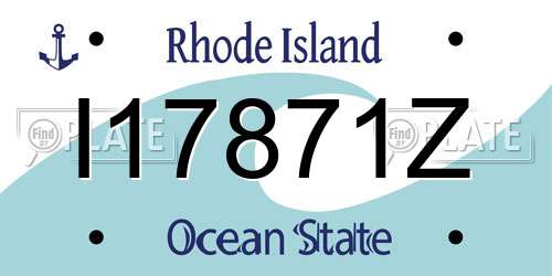 I17871Z Rhode Island License Plate