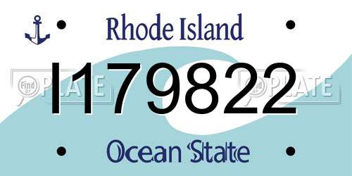 I179822 Rhode Island License Plate