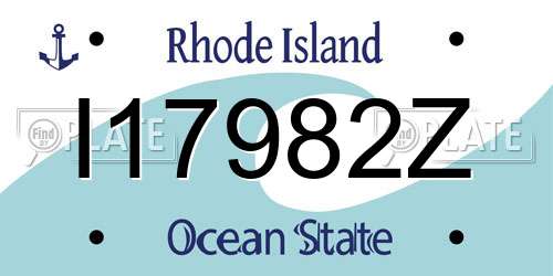 I17982Z Rhode Island License Plate