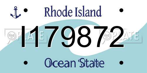 I179872 Rhode Island License Plate