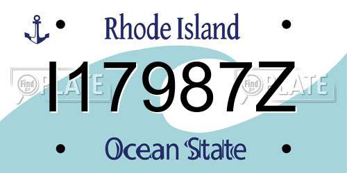 I17987Z Rhode Island License Plate