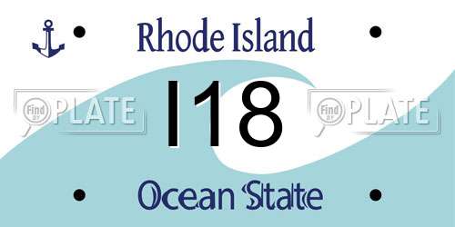 I18 Rhode Island License Plate