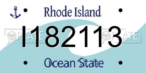 I182113 Rhode Island License Plate