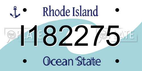 I182275 Rhode Island License Plate