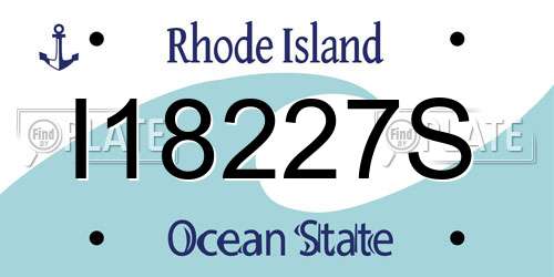 I18227S Rhode Island License Plate