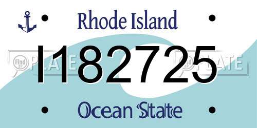 I182725 Rhode Island License Plate
