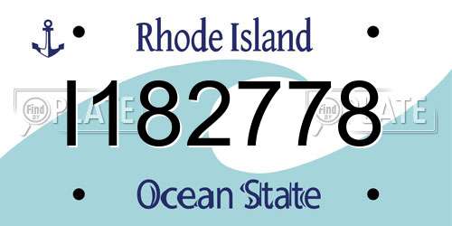 I182778 Rhode Island License Plate