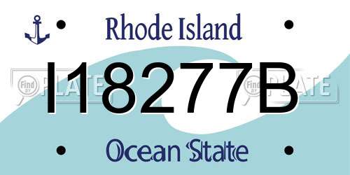 I18277B Rhode Island License Plate